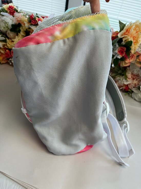 PB Teen Tie Dye Backpack Pastel Rainbow School Travel Book Bag Adjustable main image 8